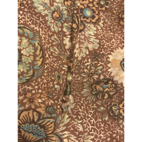 ULLA JOHNSON Manet Ruffled Floral Print Cotton Peasant Blouse Brown Rosebud 4 - Picture 3 of 8